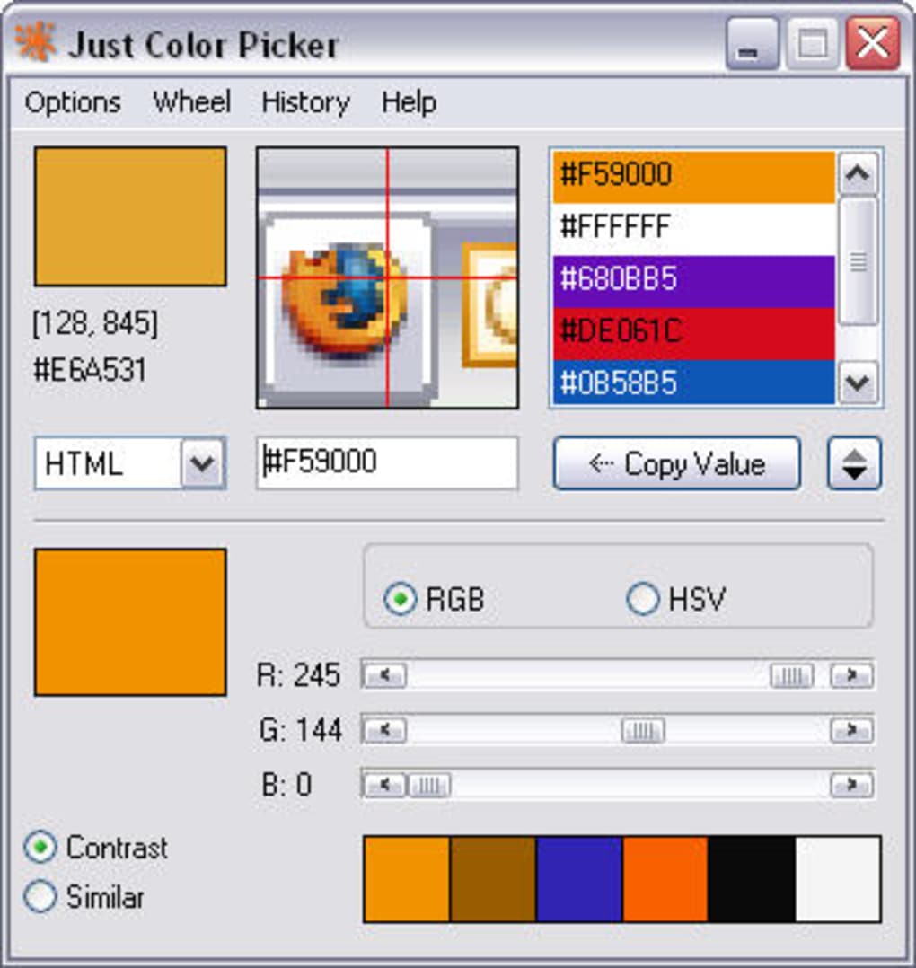 pixel picker for html